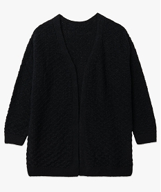 gilet long porte ouvert en maille pailletee femme grande taille noir pulls et giletsE979901_4