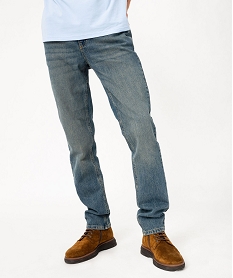 GEMO Jean Slim aspect usé homme Gris