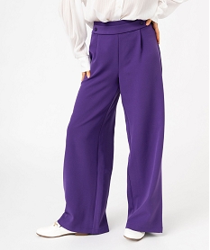 pantalon large avec ceinture fantaisie femme violet pantalonsE986001_1