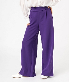 GEMO Pantalon large avec ceinture fantaisie femme Violet