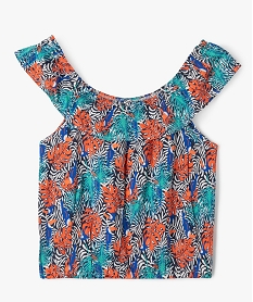 GEMO Blouse fluide imprimée à col Bardot volanté fille Imprimé