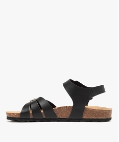 sandales femme unies avec brides a boucle casual noir standard sandales plates et nu-piedsE987301_3