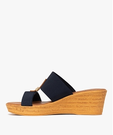 mules femme a talon compense et brides elastiques avec detail fantaisie bleu sandales a talonE988001_3