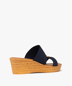 mules femme a talon compense et brides elastiques avec detail fantaisie bleu sandales a talonE988001_4