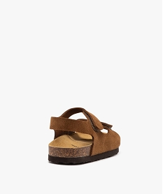 sandales garcon unies en cuir suede avec deux brides scratch marron chineE988801_4