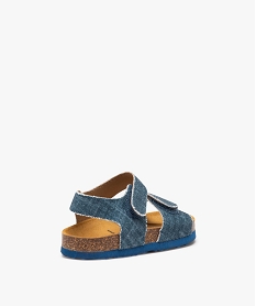 sandales garcon a brides scratch unies bleu standardE989101_4