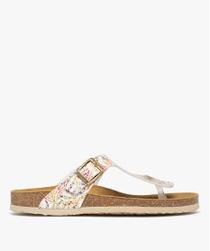 GEMO Mules femme à bride entre-doigts ajustable à motifs Multicolore