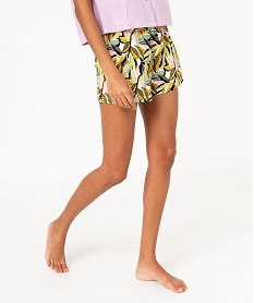 short de pyjama femme ample a motifs vertE990801_1