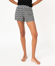GEMO Short de pyjama femme ample à motifs noir standard