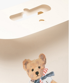 pochette cadeau en papier avec motif ourson bebe - lulucastagnette blanc standardE991801_2