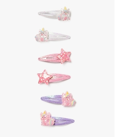 pinces clic-clac pour les cheveux fille avec paillettes (lot de 6) rose chineE993701_3