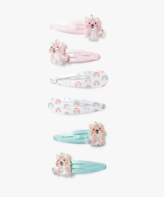 pinces clic-clac pour les cheveux fille avec motifs fantaisie (lot de 6) coloris assortisE994401_3