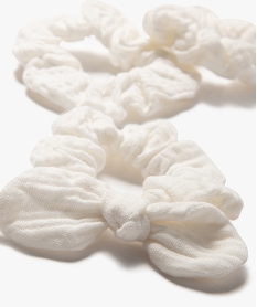 chouchou pour les cheveux en gaze de coton fille (lot de 3) blanc standard autres accessoires filleE995201_2