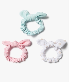 chouchous fille a nœuds et pois dores (lot de 3) rose standardE995601_3