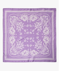 foulard carre en satin imprime petit format femme violetE999101_1