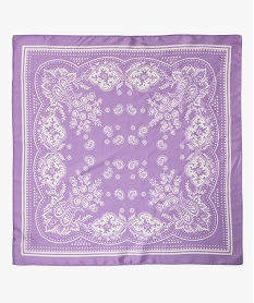 GEMO Foulard carré en satin imprimé petit format femme Violet