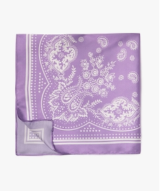 foulard carre en satin imprime petit format femme violetE999101_2