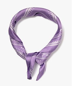 foulard carre en satin imprime petit format femme violetE999101_3