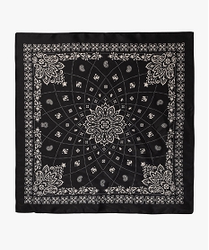 GEMO Foulard carré imprimé en matière satinée femme noir standard