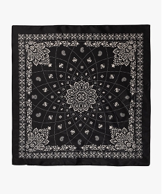 foulard carre imprime en matiere satinee femme noirE999201_1