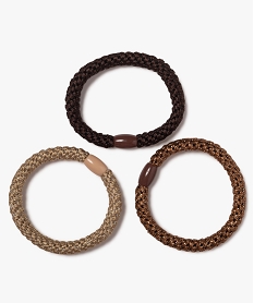 GEMO Larges élastiques pour les cheveux fille (lot de 3) marron standard