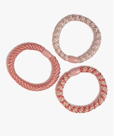 GEMO Larges élastiques pour les cheveux fille (lot de 3) Rose