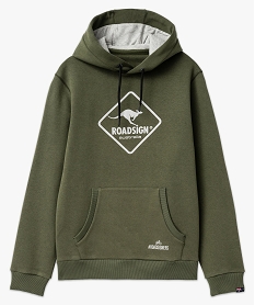 sweat a capuche interieur molletonne homme - roadsign vert sweatsF003301_1