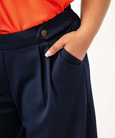 pantalon large a pinces femme grande taille bleu pantalons largesF003501_2