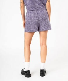short aspect tweed avec poches sur l’avant femme violet shortsF004401_3