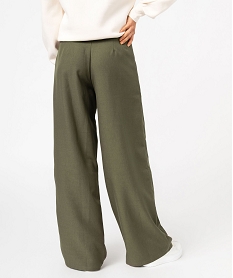 pantalon large avec taille haute femme vert pantalonsF004501_3