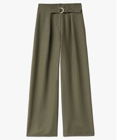 pantalon large avec taille haute femme vert pantalonsF004501_4