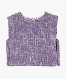 blouse sans manches aspect tweed femme violet blousesF004601_4