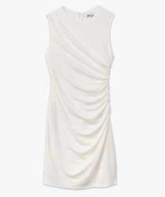 robe fourreau drapee femme beige robesF004701_4