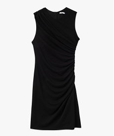 robe fourreau drapee femme noirF004801_4