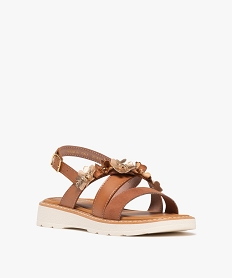 sandales fille avec bride a fleurs fantaisie et a semelle epaisse orangeF018601_2