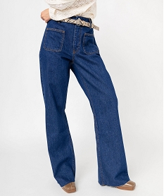 GEMO Jean flare avec poches plaquées sur l’avant femme bleu standard