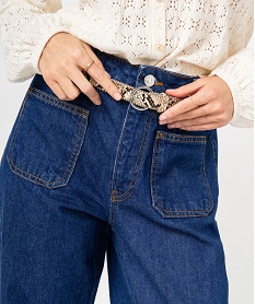 jean flare avec poches plaquees sur l’avant femme bleu bootcutF019901_2