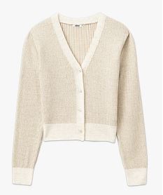 gilet court en maille scintillante femme beige giletsF020001_4