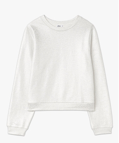GEMO Sweat en molleton bouclette pailleté femme argente