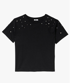 tee-shirt a manches courtes avec perles femme noir t-shirts manches courtesF021601_4