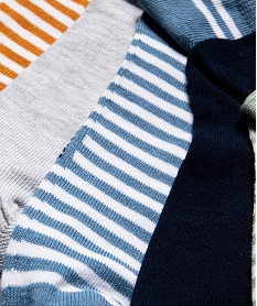 chaussettes ultra courtes rayees garcon (lot de 5) bleu standard chaussettesF022901_2
