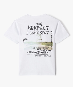 tee-shirt a manches courtes coupe oversize inscription skate garcon blanc tee-shirtsF024301_3