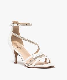 sandales femme a talon fin a fines brides unies et strass blanc sandales a talonF026201_2