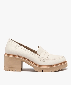 GEMO Mocassins femme avec épaisse semelle crantée - 5 Miles beige standard