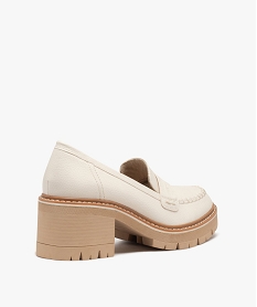 mocassins femme avec epaisse semelle crantee - 5 miles beige standard escarpins talon carreF026301_4