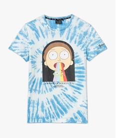 tee-shirt manches courtes tie-and-dye a motif homme - rick morty bleu tee-shirtsF026401_4