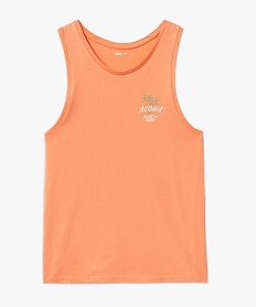 debardeur coupe droite en coton avec broderie homme orange tee-shirtsF026701_4