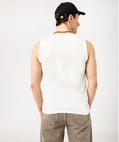 debardeur avec inscriptions brodees et motif palmier homme blanc tee-shirtsF026801_3