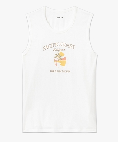 debardeur avec inscriptions brodees et motif palmier homme blanc tee-shirtsF026801_4