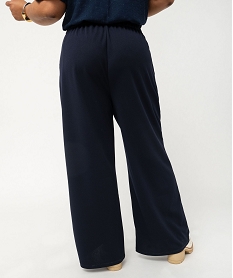 pantalon fluide coupe large femme grande taille bleu pantalons fluidesF029001_3